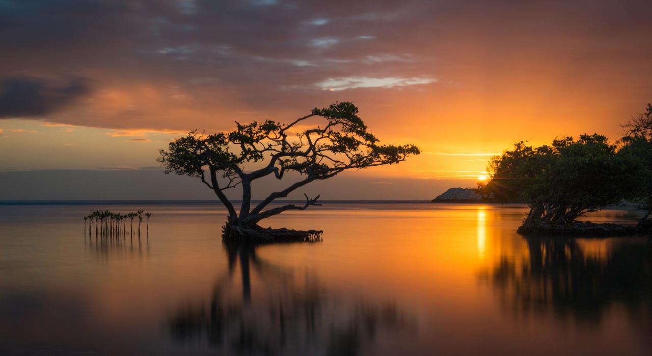 夕阳余晖下的 La Guancha 海岸