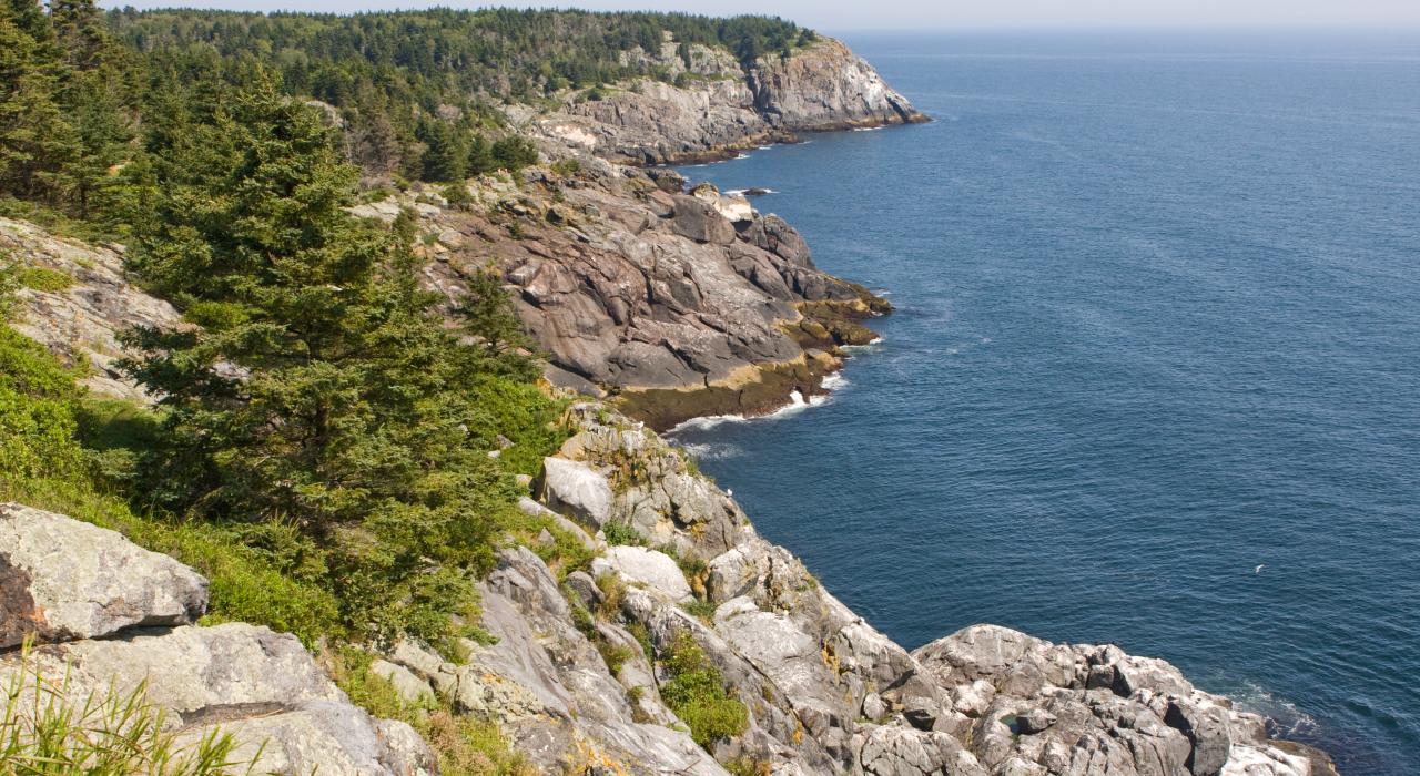 Rocky shoreline of Monhegan Island, Maine