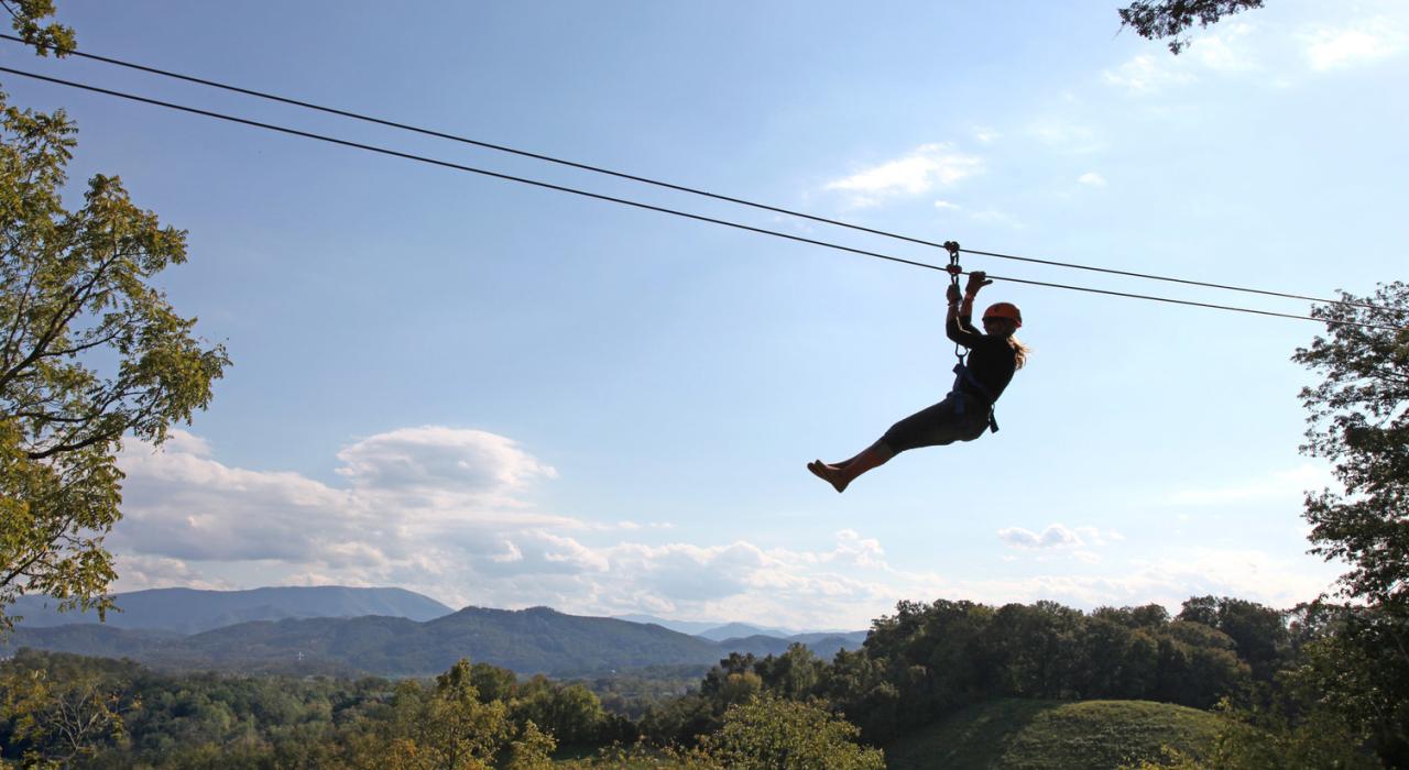 Zip lining is another great way to experience the Great Smoky Mountains