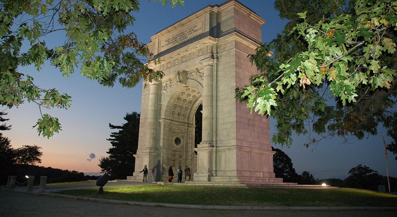 Valley Forge National Historical Park in Pennsylvania at night
