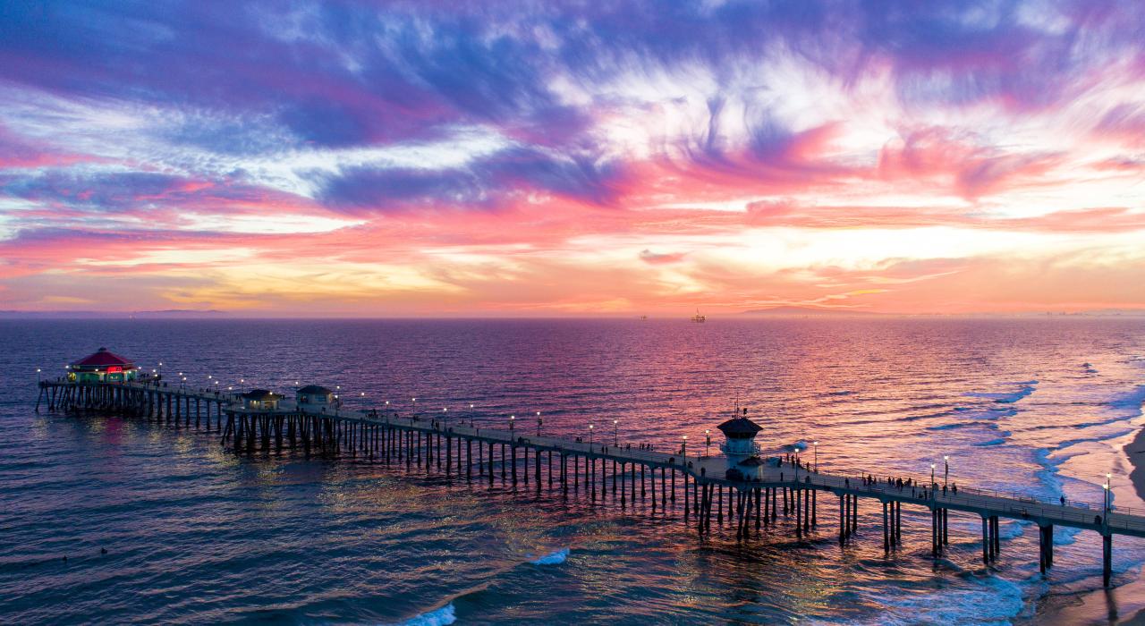 The city's landmark pier jutting into the Pacific Ocean