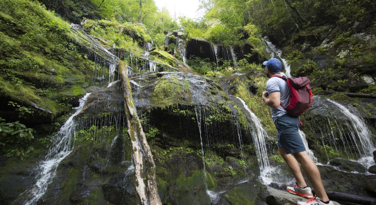 Hiking at Catawba Falls in Asheville, North Carolina