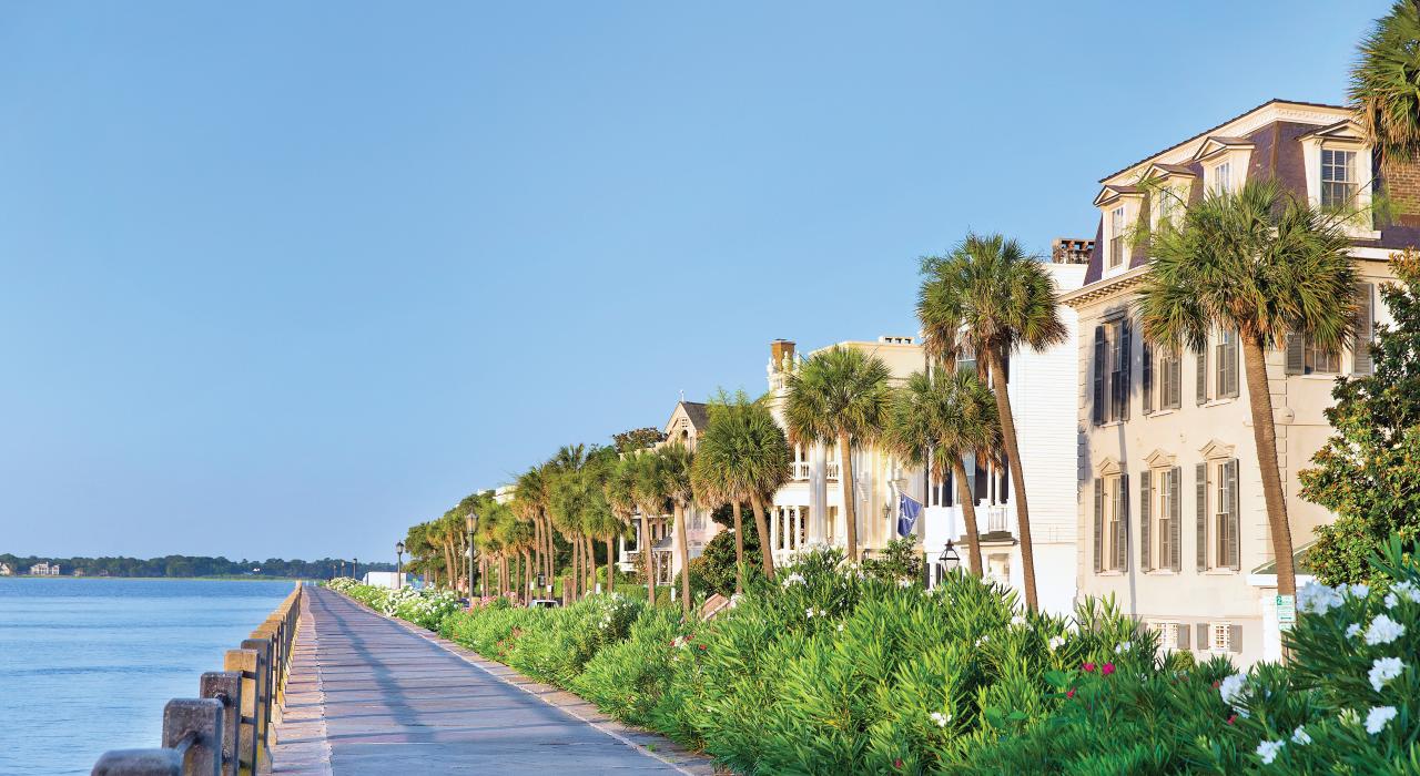 南卡罗来纳州查尔斯顿的古炮台海滨