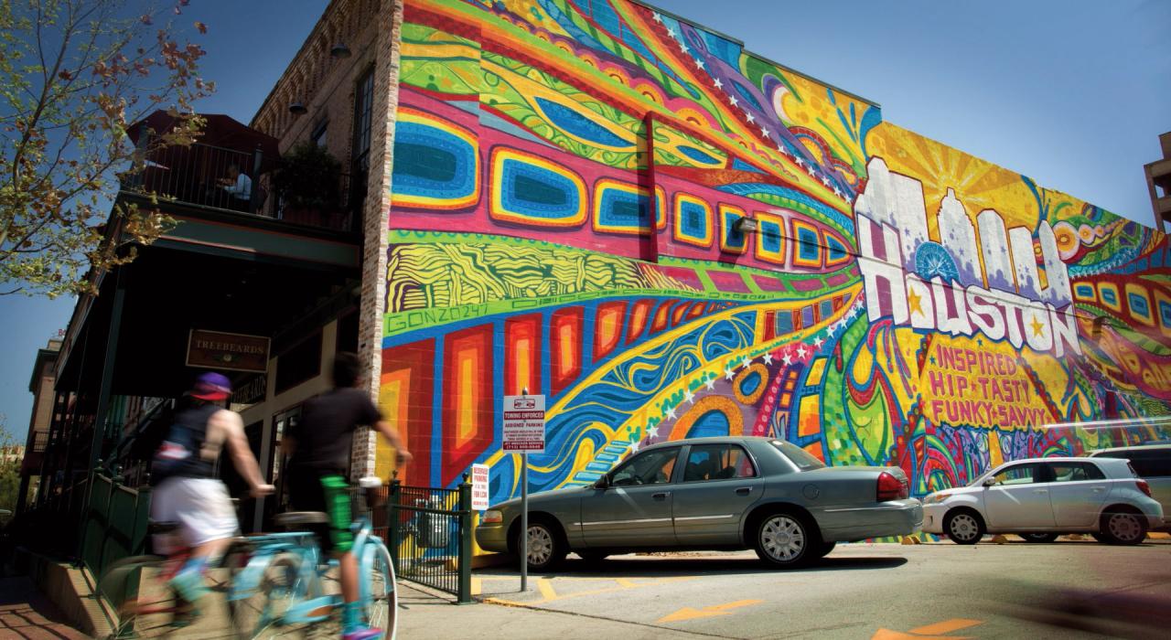 集市广场公园中由涂鸦艺术家 Gonzo247 创作的壁画