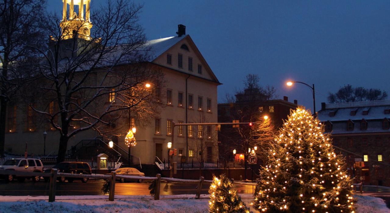 伯利恒宁静的冬日景色