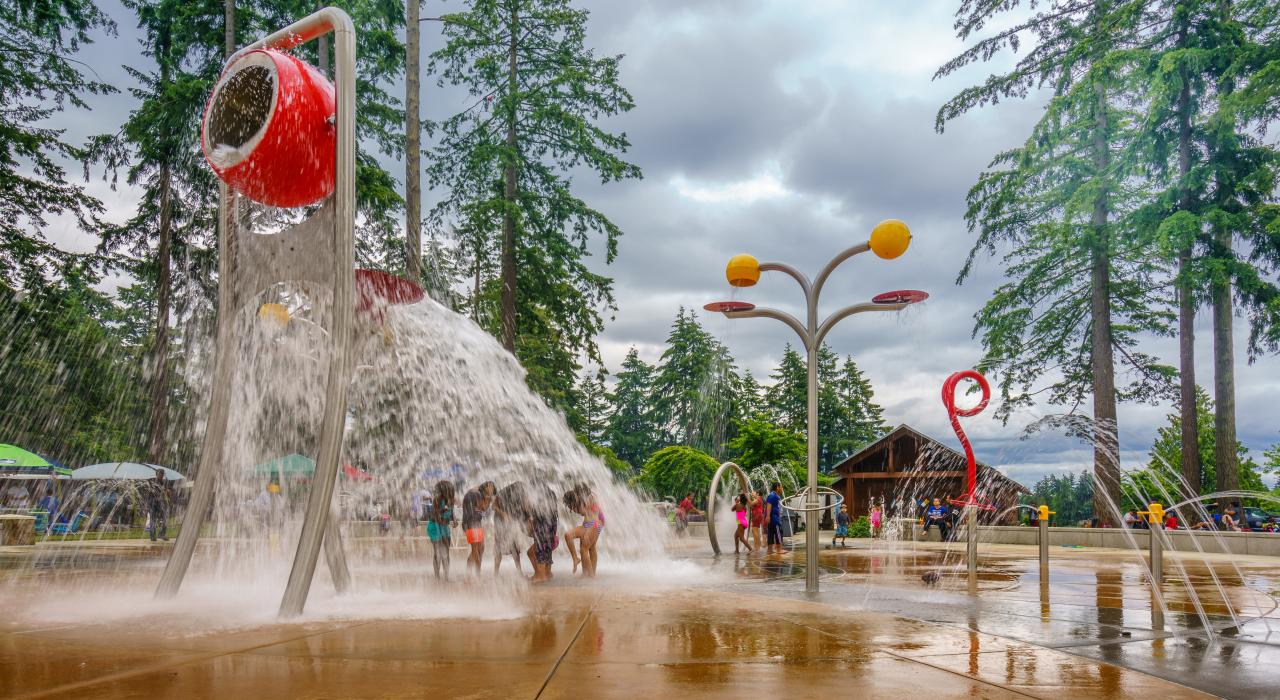 Splashing around at Angle Lake Spray Park