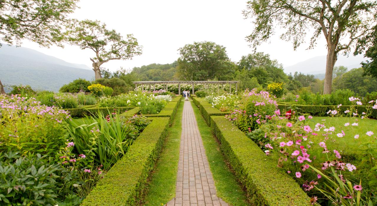 佛蒙特州曼彻斯特的林肯之家,希尔登的花园 佛蒙特州曼彻斯特的林肯之家,希尔登的花园