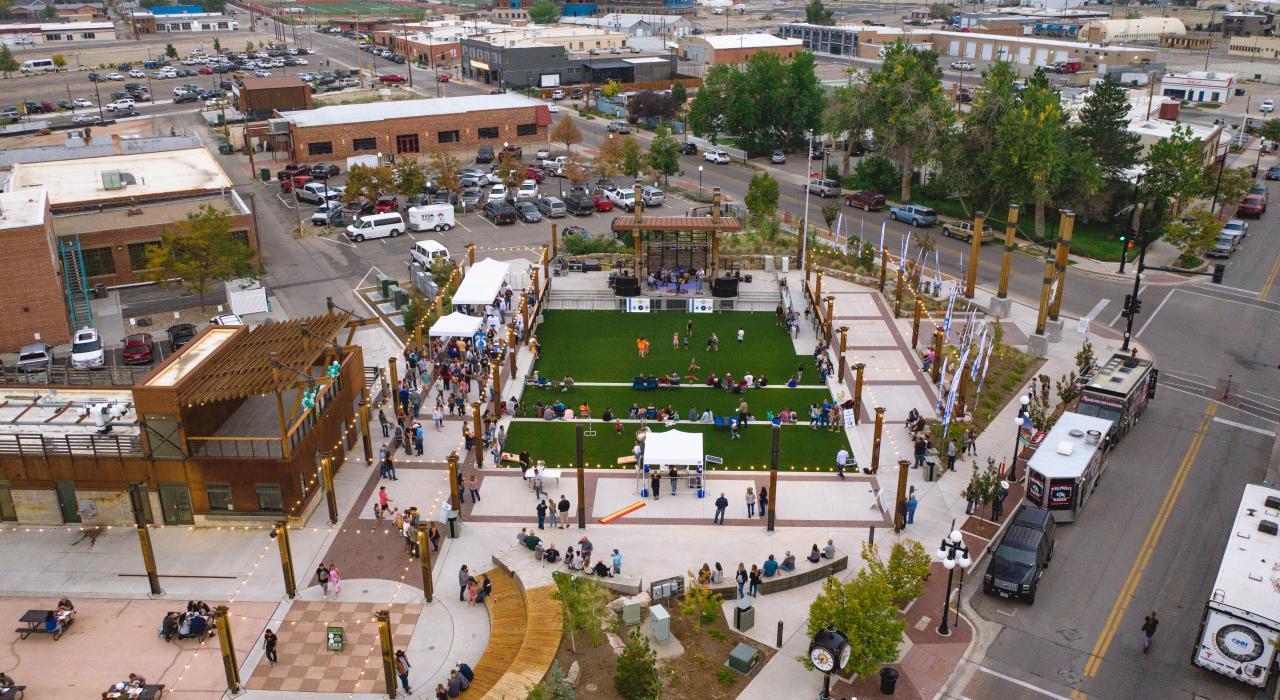 卡斯珀市中心俯瞰图