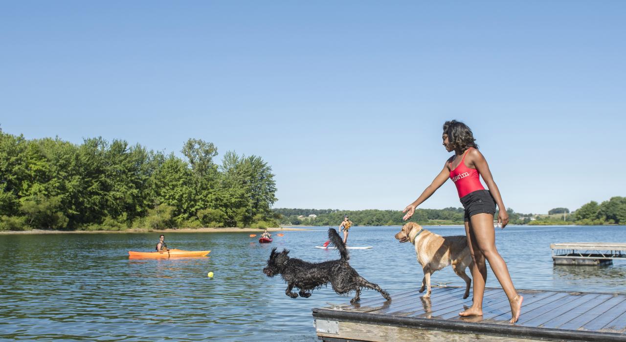 Diversión de verano en el Lake Marburg en el Codorus State Park