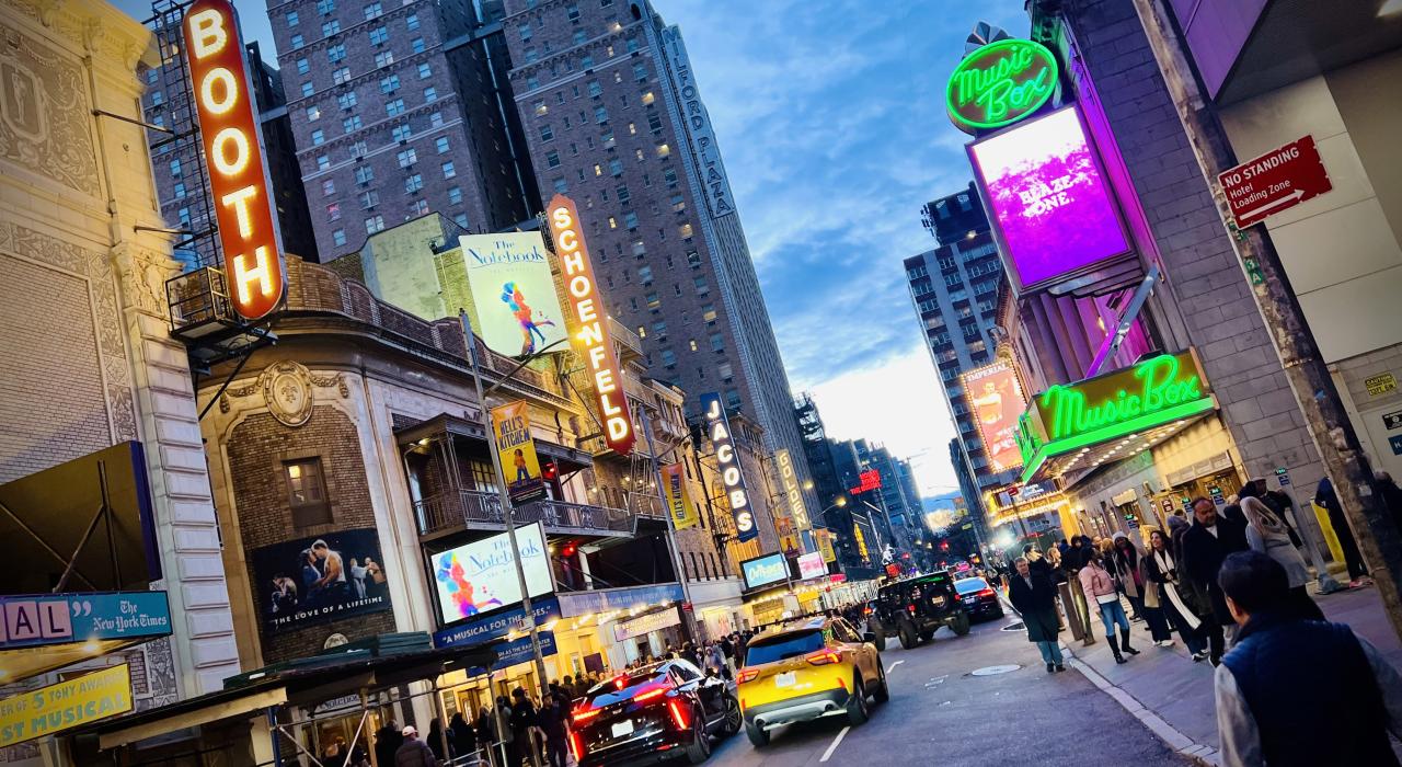 纽约州纽约市剧院区的璀璨灯光