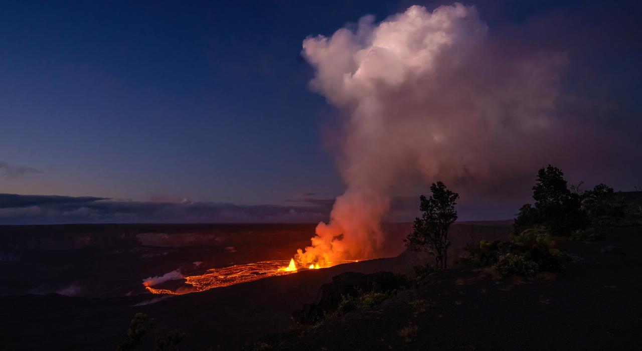 夏威夷火山国家公园的火山活动