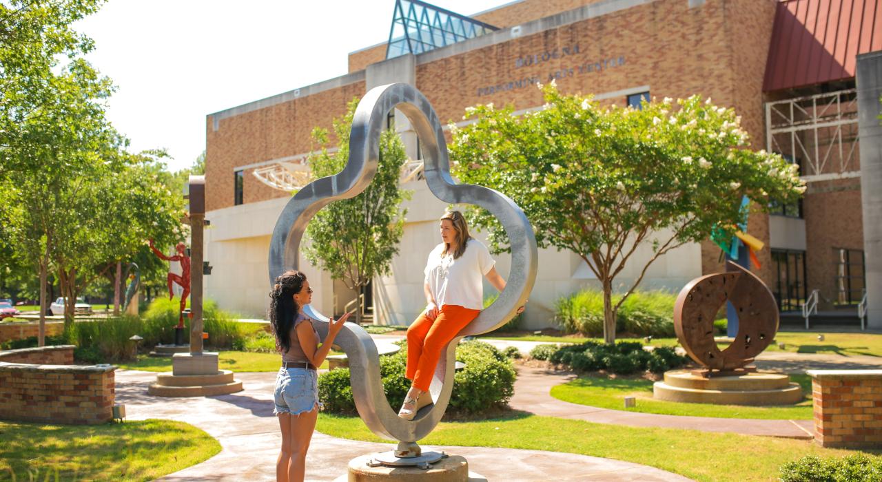 A beautiful day to explore the Mathews-Sanders Sculpture Garden at Delta State University