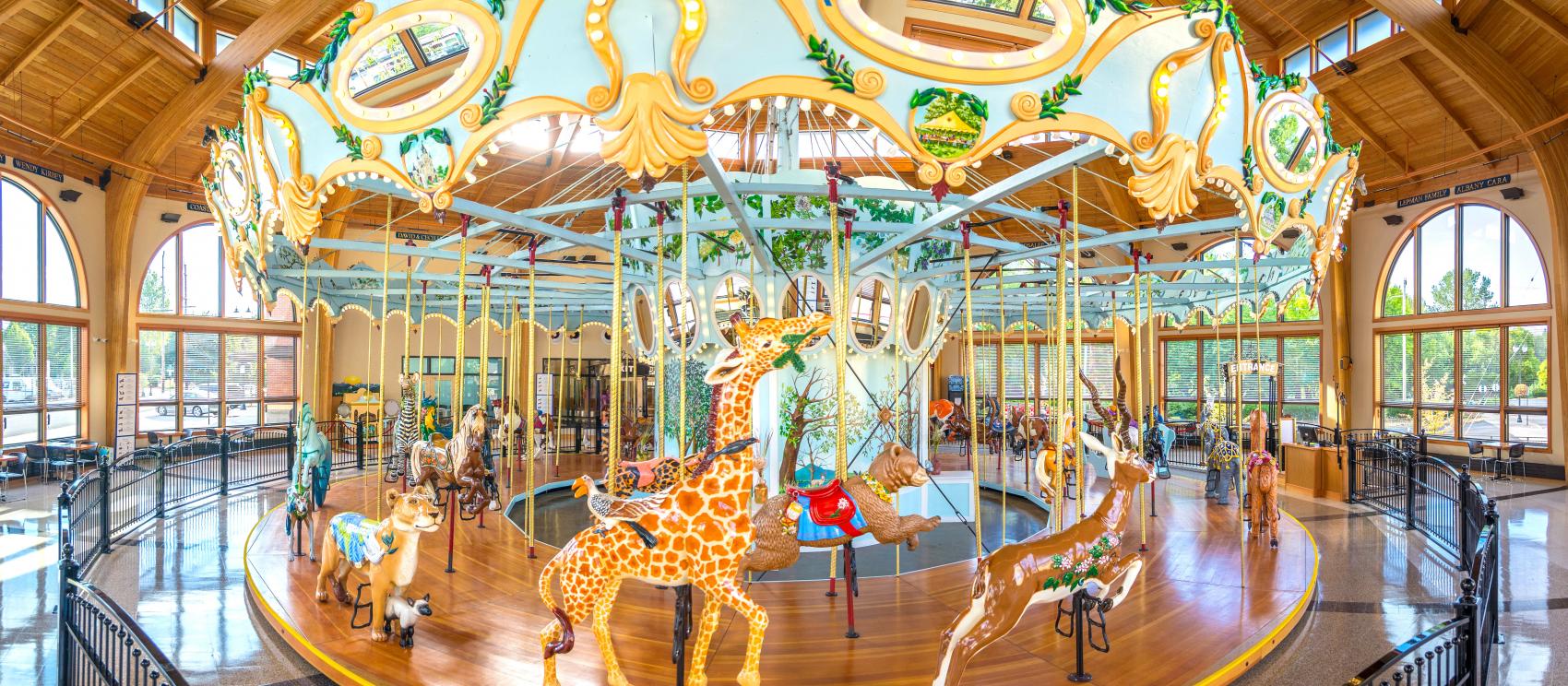 The restored historic carousel in Albany