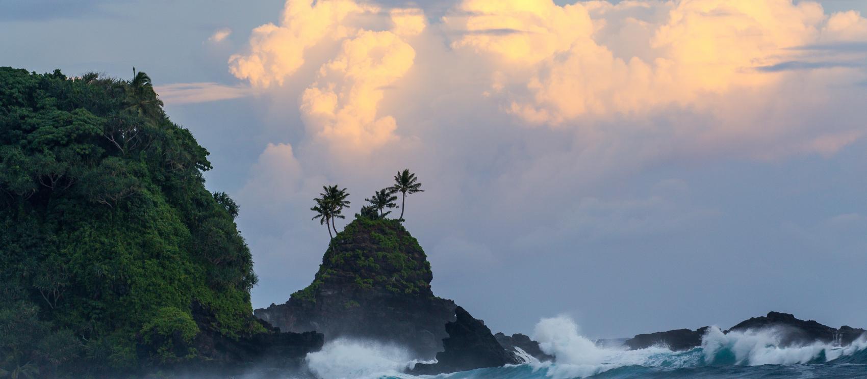 Utumea West at dusk on the island of Tutuila 